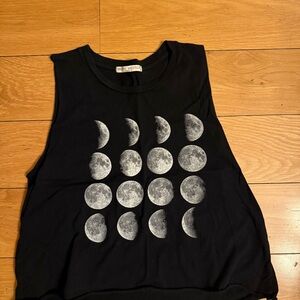Brandy Melville Moon Phase Black Croptop